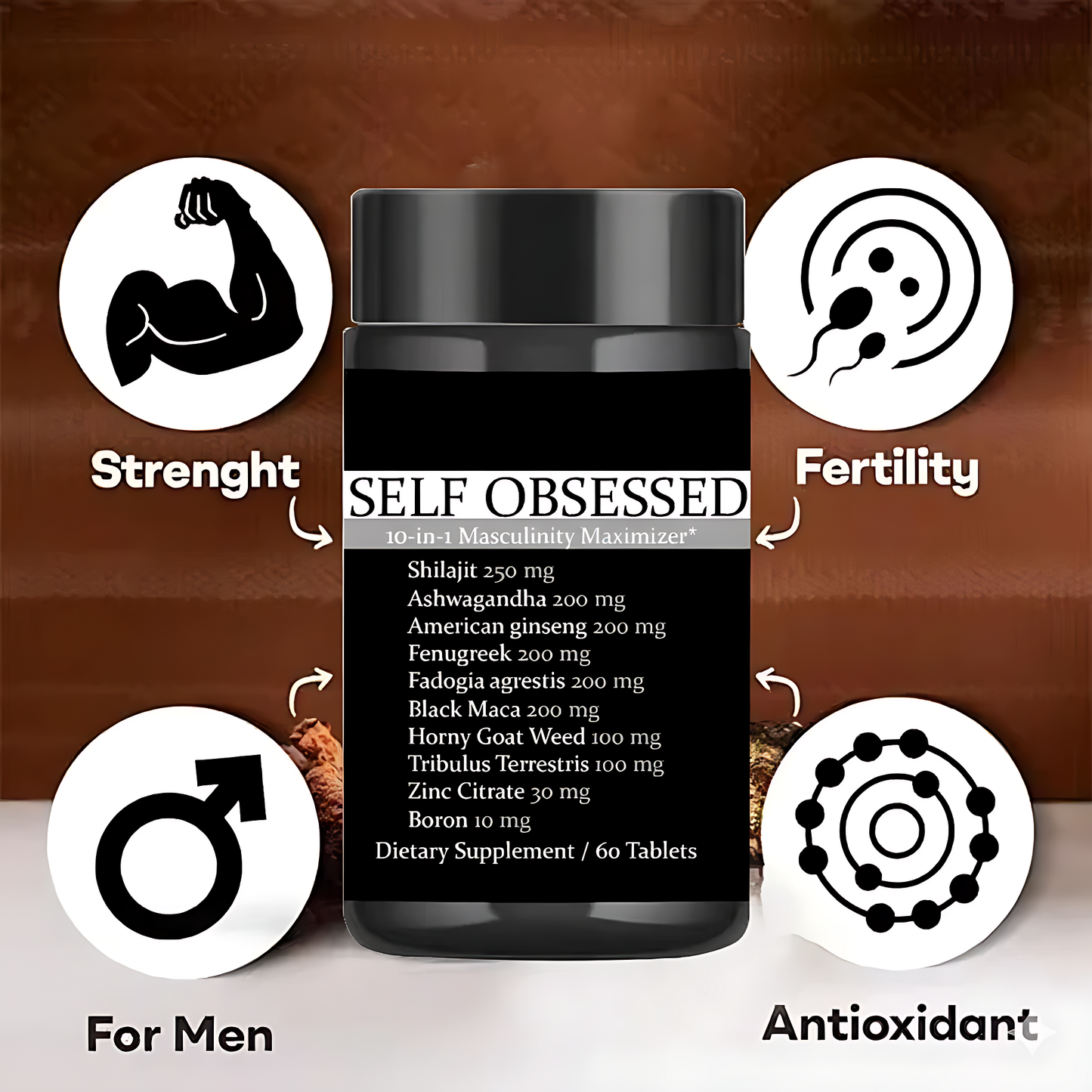 Men’s Performance & Vitality Capsules – Natural Male Enhancement with Ashwagandha for Size, Stamina & Confidence