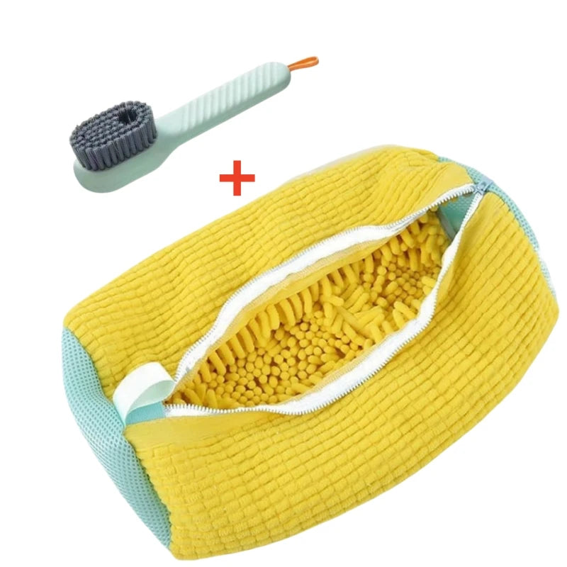 ๐งผ Shoe Cleaner Kit โ ๐งบ Laundry Washing Bags + ๐ชฅ Soft Bristle Brush for ๐ Sneakers & All Shoes (1/2/4PCS)