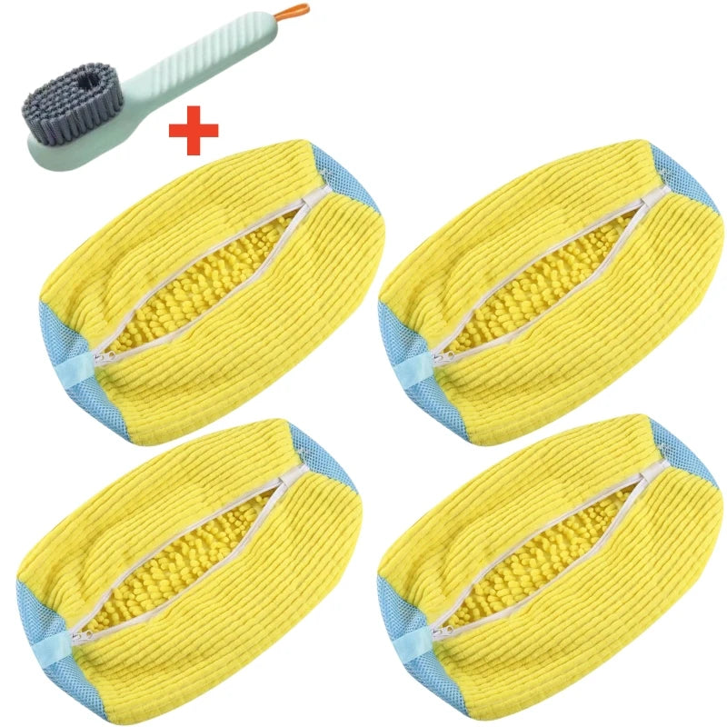 ๐งผ Shoe Cleaner Kit โ ๐งบ Laundry Washing Bags + ๐ชฅ Soft Bristle Brush for ๐ Sneakers & All Shoes (1/2/4PCS)