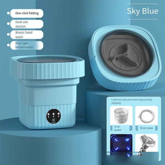 Folding Mini Washing Machine – Portable Washer for Underwear, Baby Clothes & Travel (6L/11L)