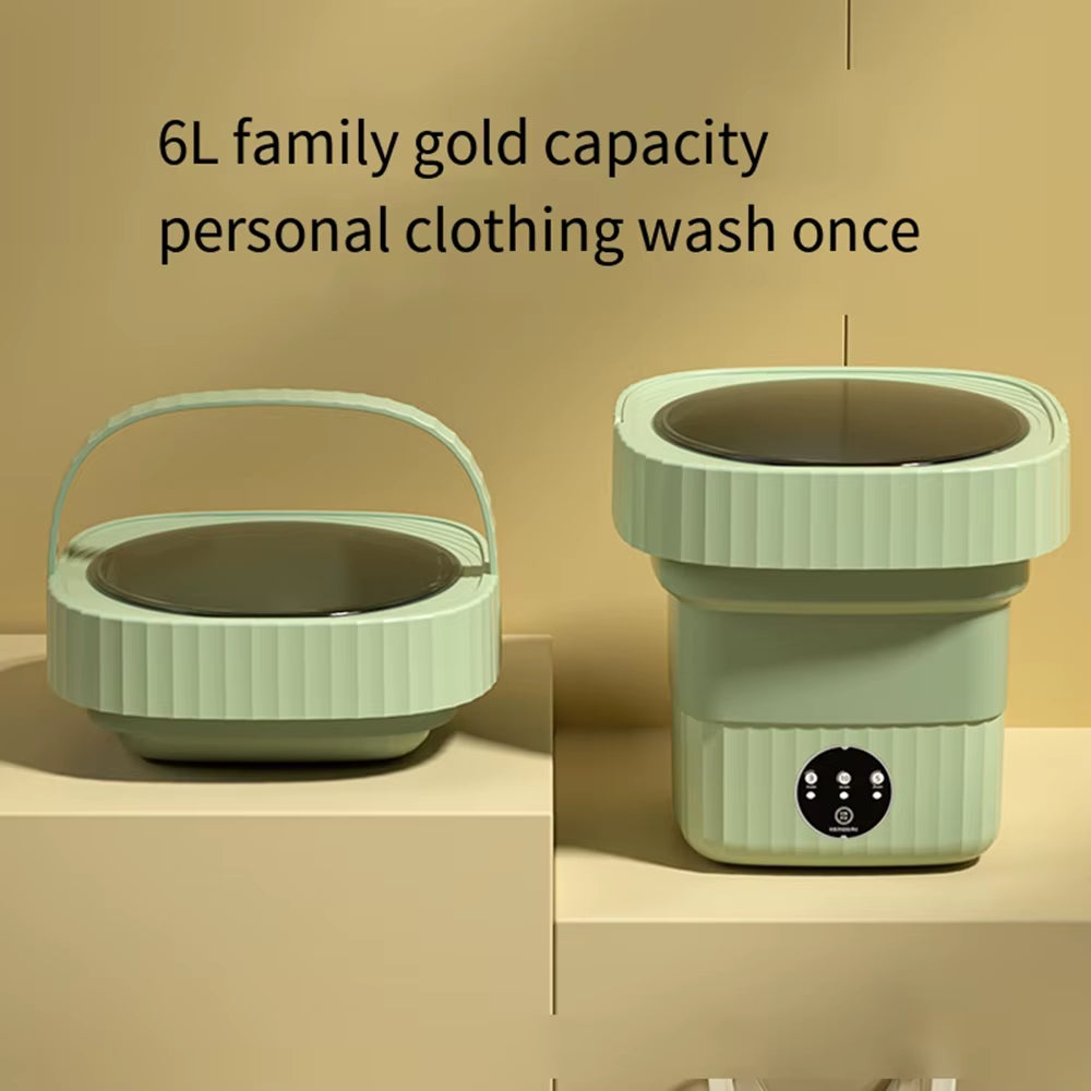 Folding Mini Washing Machine – Portable Washer for Underwear, Baby Clothes & Travel (6L/11L)