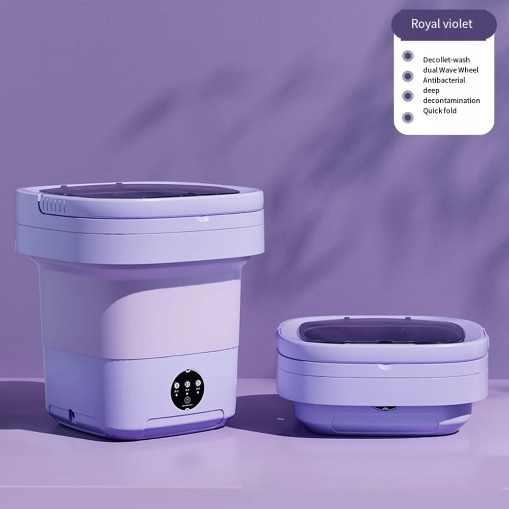 Folding Mini Washing Machine – Portable Washer for Underwear, Baby Clothes & Travel (6L/11L)