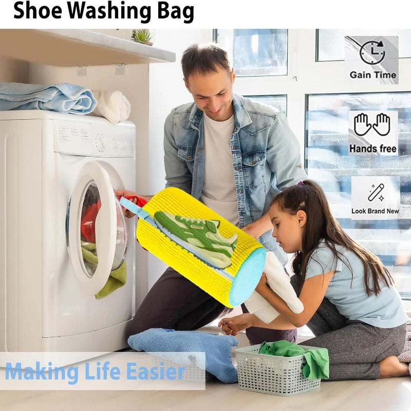 🧼 Shoe Cleaner Kit – 🧺 Laundry Washing Bags + 🪥 Soft Bristle Brush for 👟 Sneakers & All Shoes (1/2/4PCS)