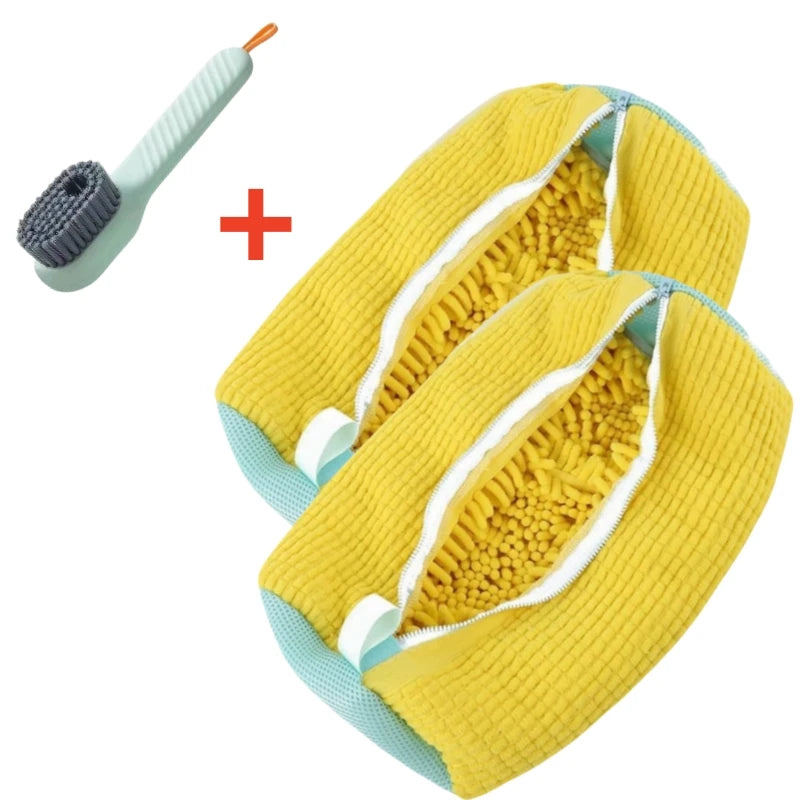 🧼 Shoe Cleaner Kit – 🧺 Laundry Washing Bags + 🪥 Soft Bristle Brush for 👟 Sneakers & All Shoes (1/2/4PCS)