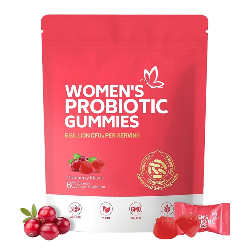 Cranberry Probiotic Gummies – 60 Count  Urinary, Digestive & Flora Balance Support