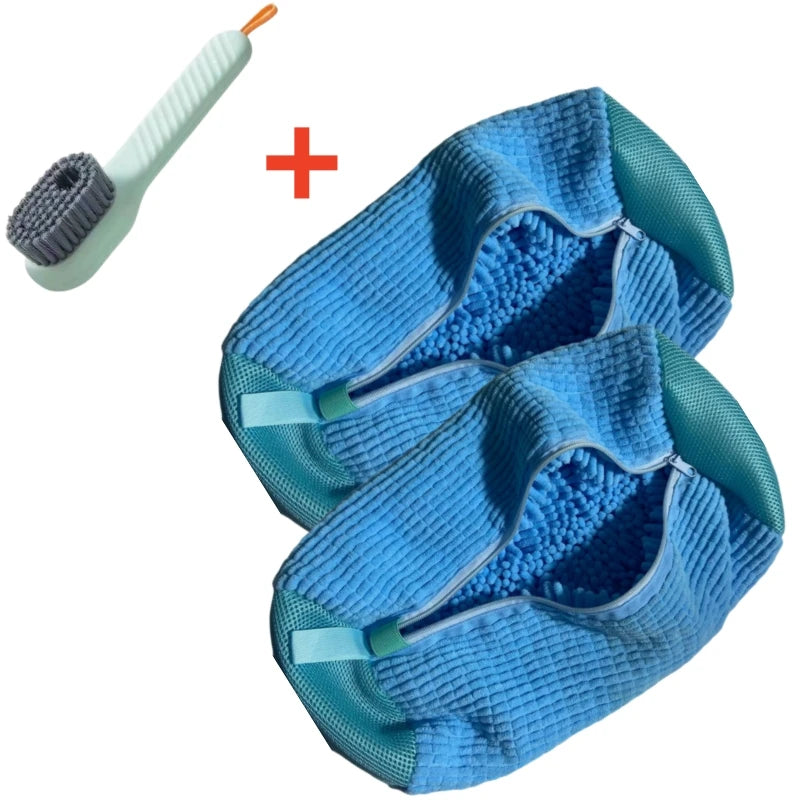 🧼 Shoe Cleaner Kit – 🧺 Laundry Washing Bags + 🪥 Soft Bristle Brush for 👟 Sneakers & All Shoes (1/2/4PCS)