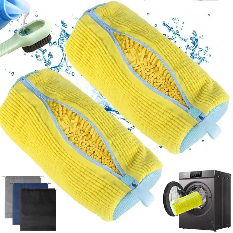 🧼 Shoe Cleaner Kit – 🧺 Laundry Washing Bags + 🪥 Soft Bristle Brush for 👟 Sneakers & All Shoes (1/2/4PCS)