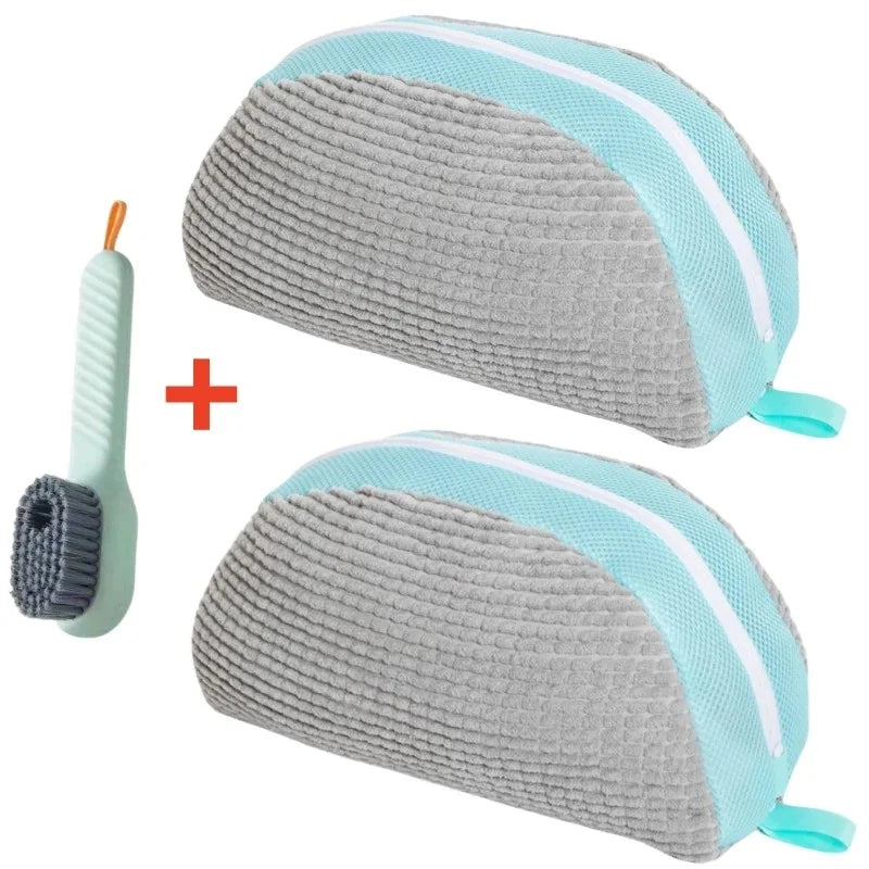 🧼 Shoe Cleaner Kit – 🧺 Laundry Washing Bags + 🪥 Soft Bristle Brush for 👟 Sneakers & All Shoes (1/2/4PCS)