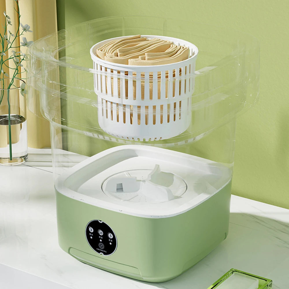 Folding Mini Washing Machine – Portable Washer for Underwear, Baby Clothes & Travel (6L/11L)